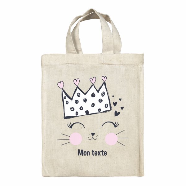Borsa tote bag, contenitore porta-pranzo personalizzato - Regina dei gatti