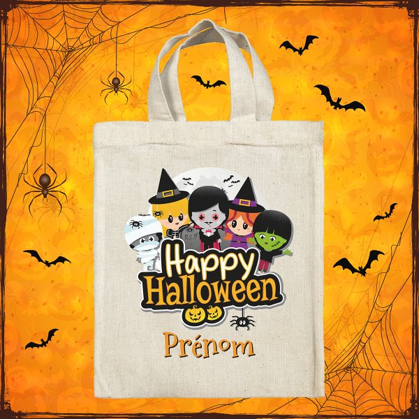 Borsa tote bag di Halloween personalizzata - Personaggi spaventosi