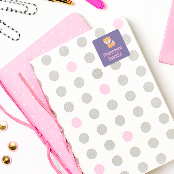 Adesivi quadrati 2 righe