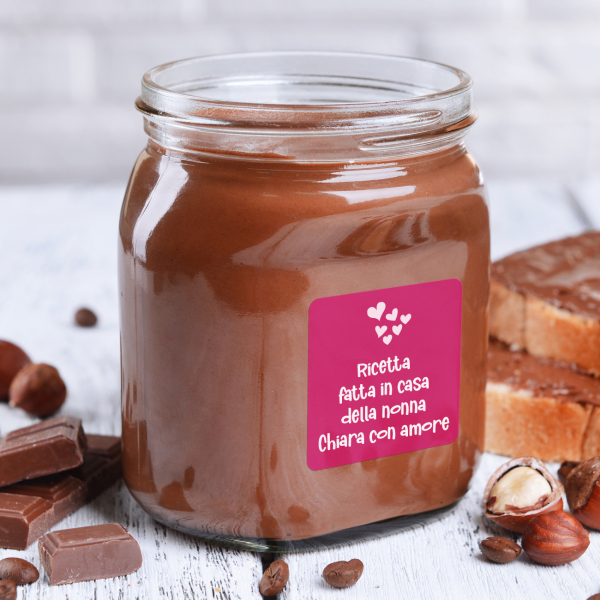 Adesivi quadrati, 4 righe