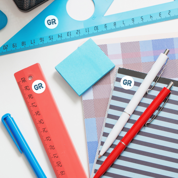 Adesivi rotondi, con iniziali