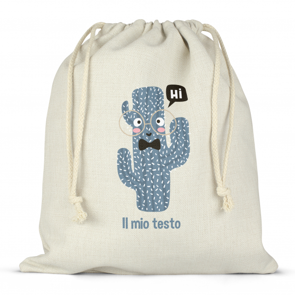 Borsa per contenitore porta-pranzo, con lacci, personalizzata - Cactus
