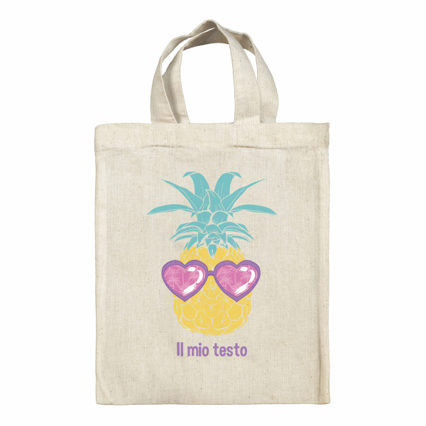 Borsa tote bag, contenitore porta-pranzo personalizzato - Ananas