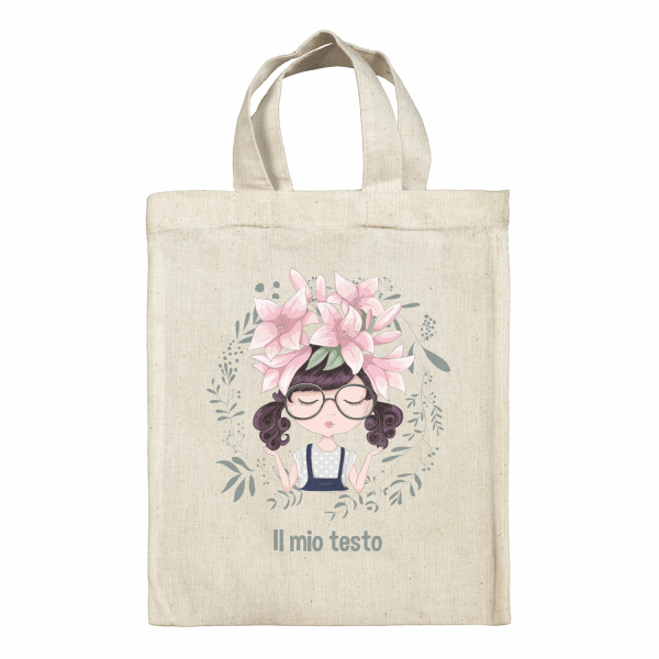 Borsa tote bag, contenitore porta-pranzo personalizzato - Bimba