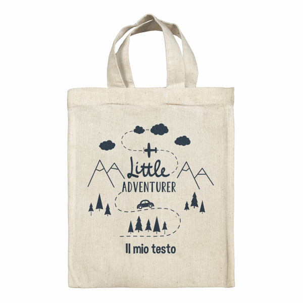 Borsa tote bag, contenitore porta-pranzo personalizzato - Little adventurer