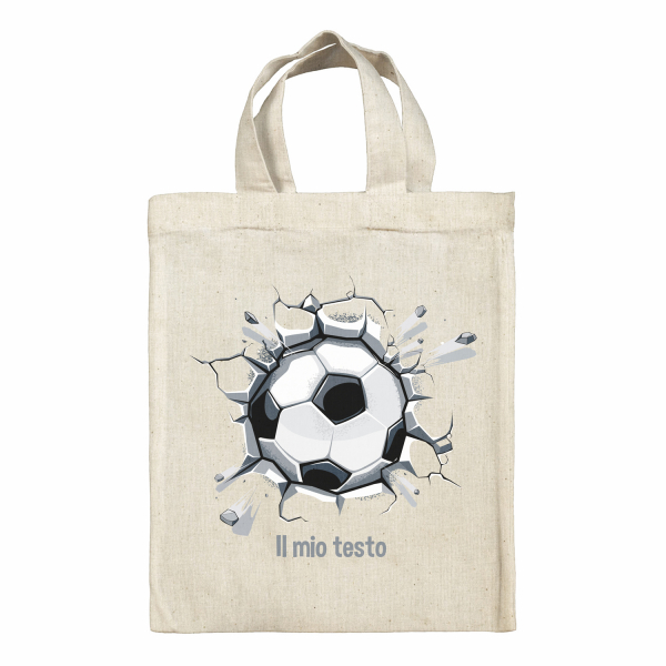 Borsa tote bag, contenitore porta-pranzo personalizzato - Pallone da calcio