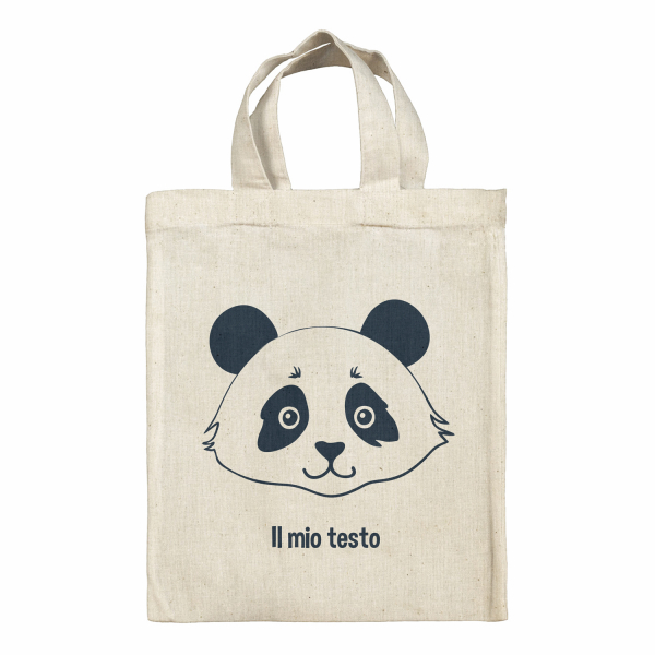 Borsa tote bag, contenitore porta-pranzo personalizzato - Panda