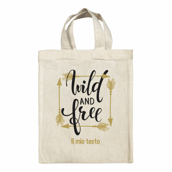 Borsa tote bag, contenitore porta-pranzo personalizzato - Wild and Free