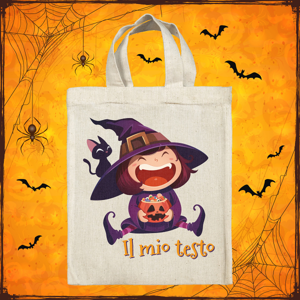 Borsa tote bag di Halloween personalizzata - Strega