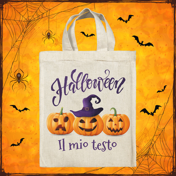 Borsa tote bag di Halloween personalizzata - Zucche