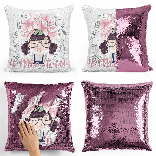JYFLZQ Set 4 Federe Cuscino 40x40 Cm Con Paillettes Reversibili | Oro Rosa | Vuote Per Sublimazione | Regalo Personalizzabile
