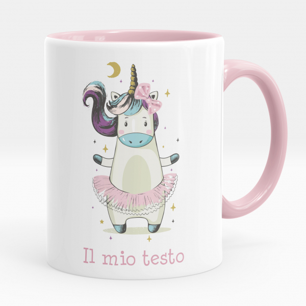 Tazza personalizzata - Ballerina, unicorno