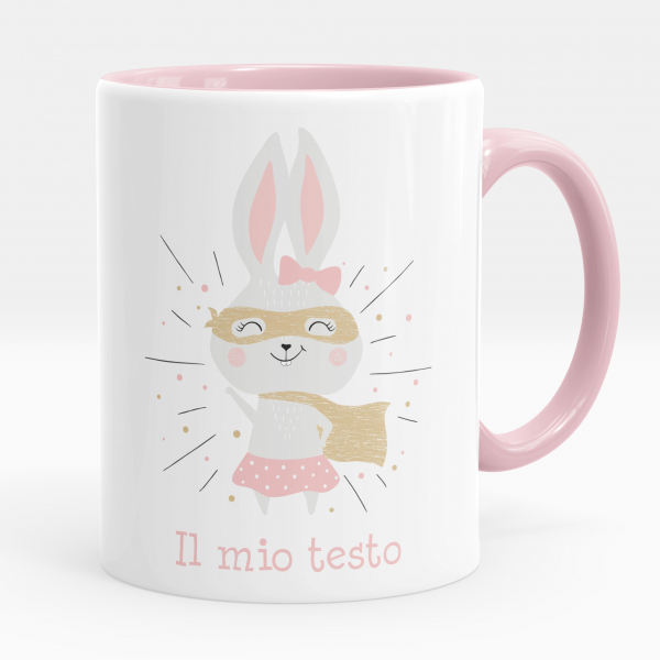 Tazza personalizzata - Coniglietta, super-eroe