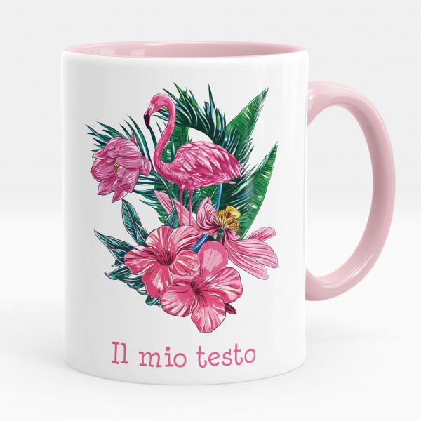 Tazza personalizzata - Fenicottero rosa tropicale