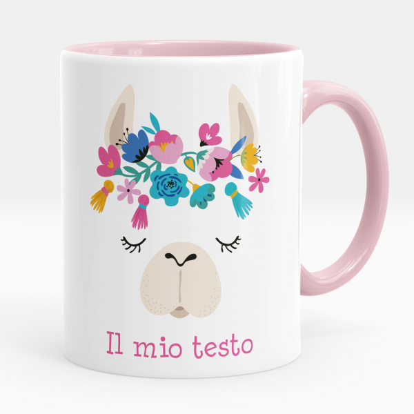 Tazza personalizzata - Lama, motivo: floreale