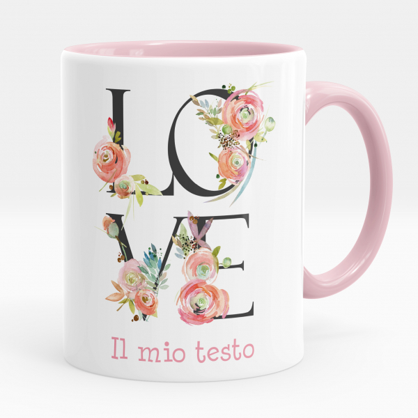 Tazza personalizzata - Love, fiori