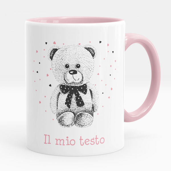 Tazza personalizzata - Orsacchiotto, cuori