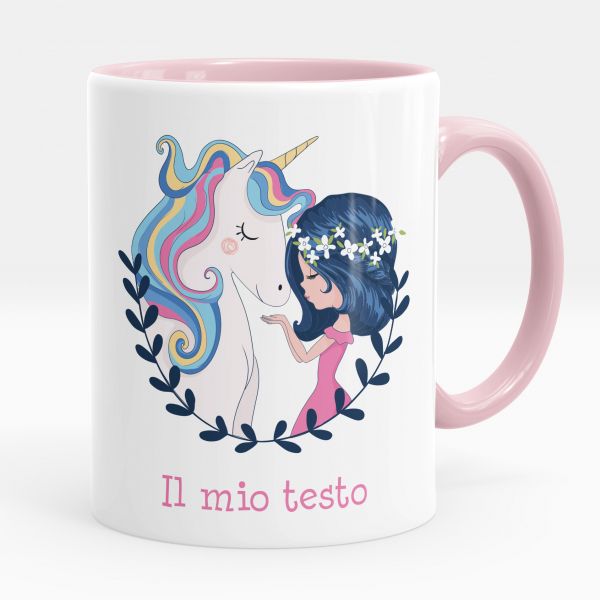 Tazza personalizzata - Ragazza e unicorno