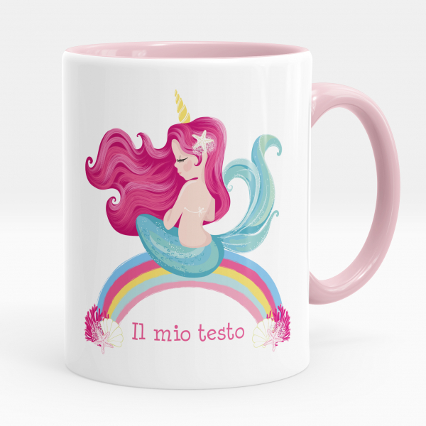 Tazza personalizzata - Sirena, arcobaleno