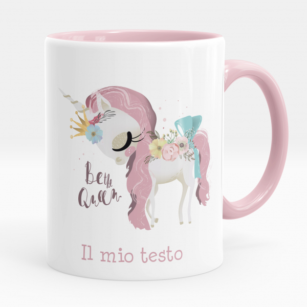 Tazza personalizzata - Unicorno, Be the Queen
