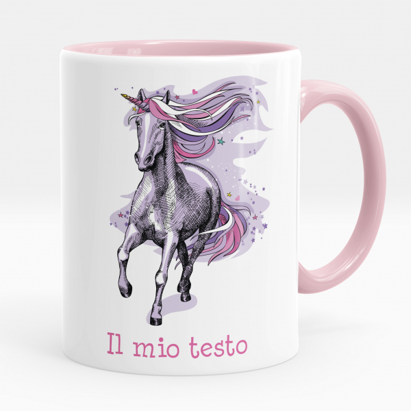 Tazza personalizzata - Unicorno, colore: Viola