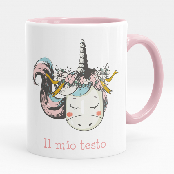 Tazza personalizzata - Unicorno, fiori
