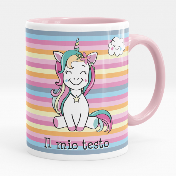 Tazza personalizzata - Unicorno, smile