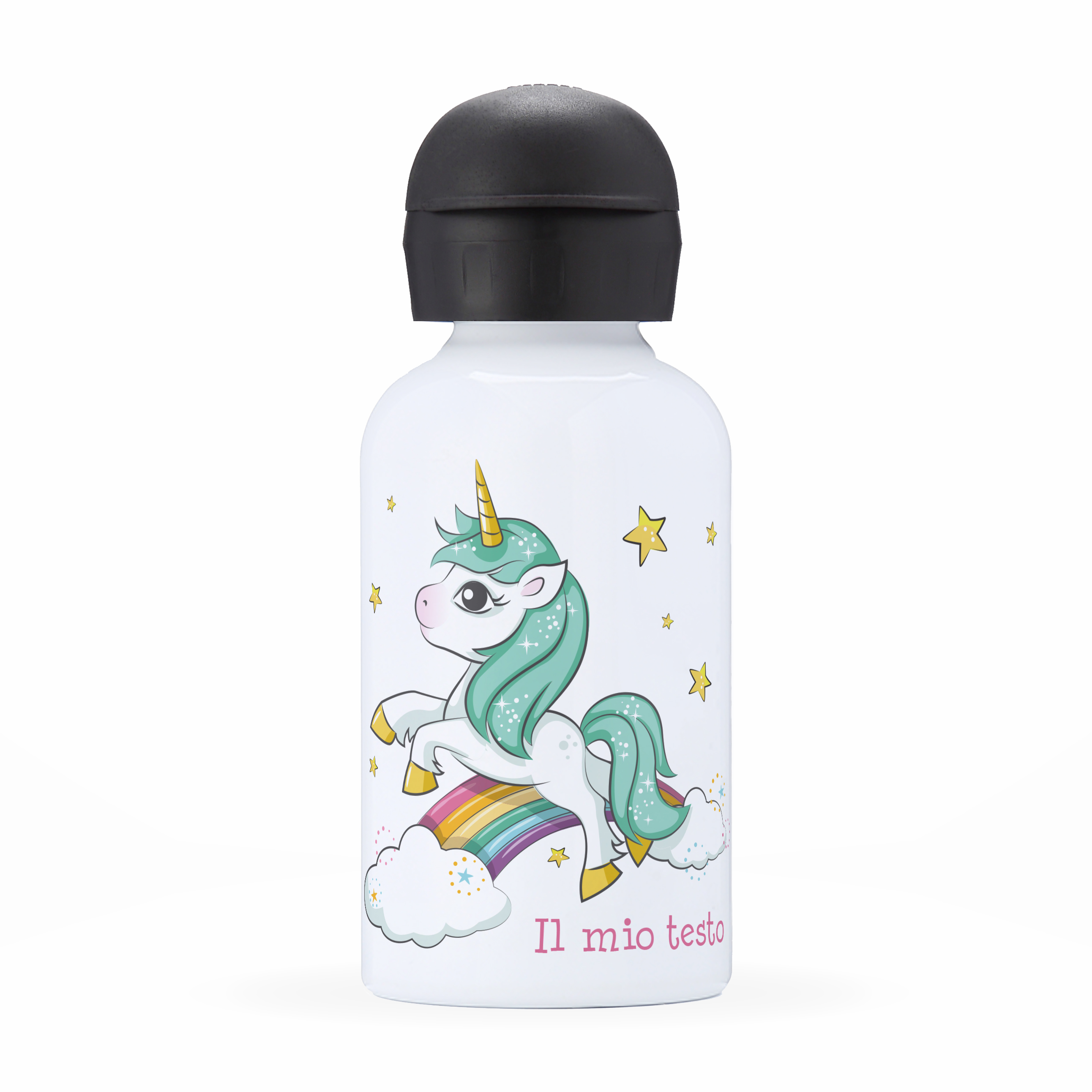 Borraccia termica personalizzata da bambino - Unicorno, arcobaleno