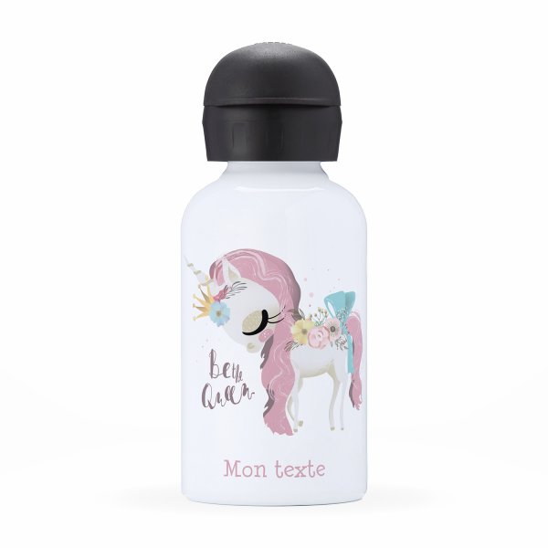 Borraccia termica personalizzata da bambino - Unicorno, Be the Queen