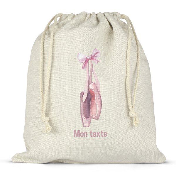 Borsa per contenitore porta-pranzo, con lacci, personalizzata - Ballerine, motivo: ballerina