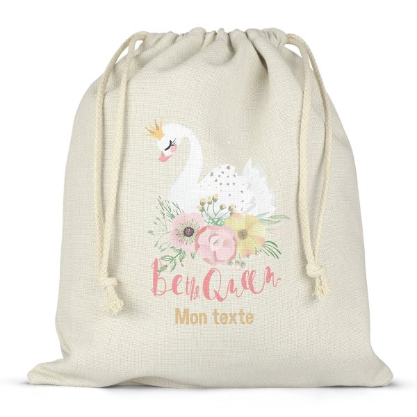 Borsa per contenitore porta-pranzo, con lacci, personalizzata - Cigno, Be the Queen