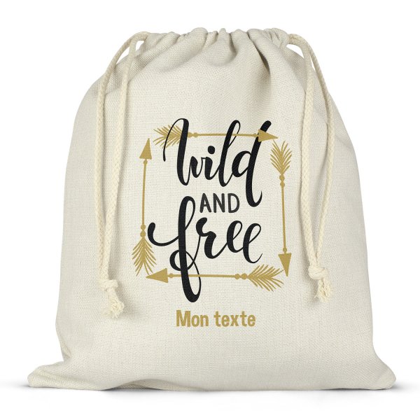 Borsa per contenitore porta-pranzo, con lacci, personalizzata - Wild and Free