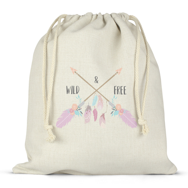 Borsa per contenitore porta-pranzo, con lacci, personalizzata - Wild & Free