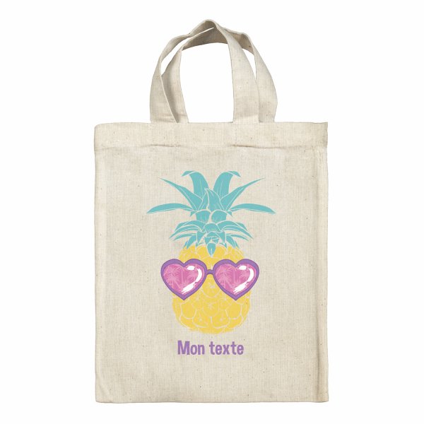 Borsa tote bag, contenitore porta-pranzo personalizzato - Ananas