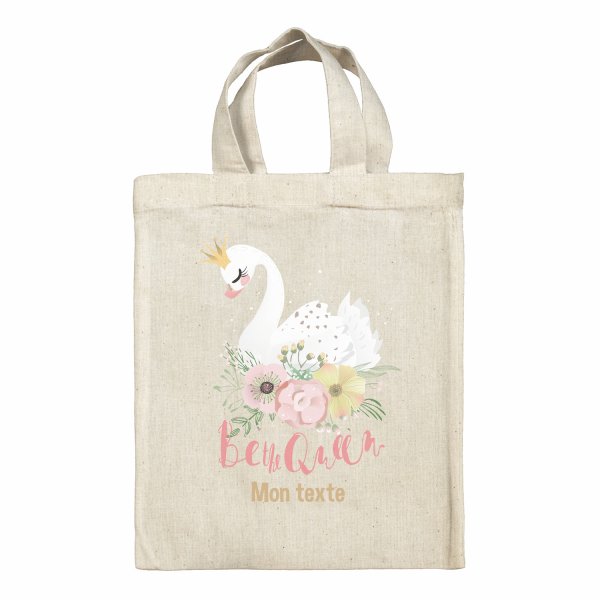 Borsa tote bag, contenitore porta-pranzo personalizzato - Cigno, Be the Queen