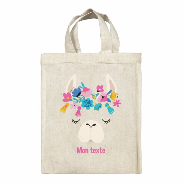 Borsa tote bag, contenitore porta-pranzo personalizzato - Lama, motivo: floreale