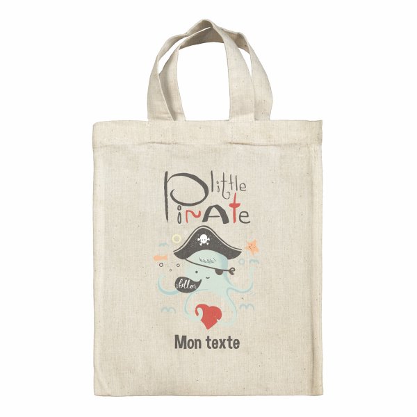 Borsa tote bag, contenitore porta-pranzo personalizzato - Little pirate