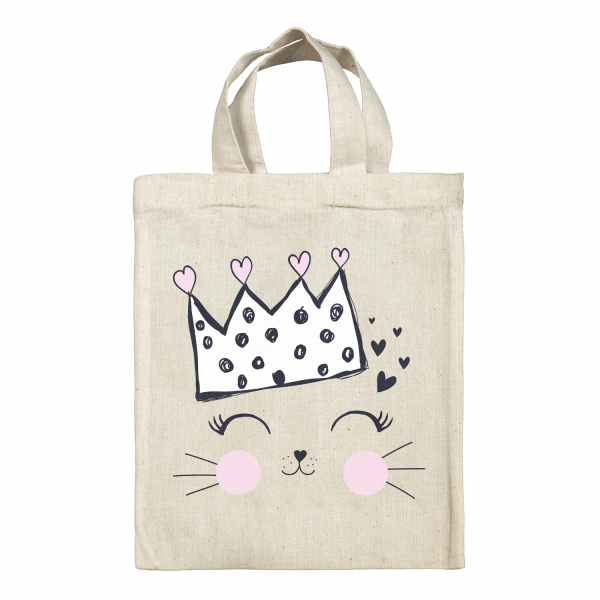 Borsa tote bag, contenitore porta-pranzo personalizzato - Regina dei gatti