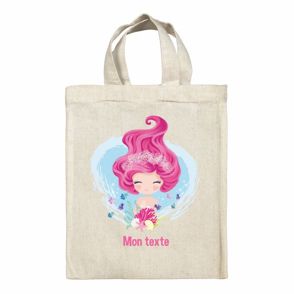 Borsa tote bag, contenitore porta-pranzo personalizzato - Sirena