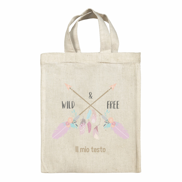 Borsa tote bag, contenitore porta-pranzo personalizzato - Wild & Free