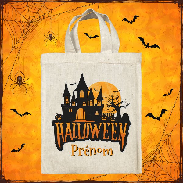 Borsa tote bag di Halloween personalizzata - Casa infestata