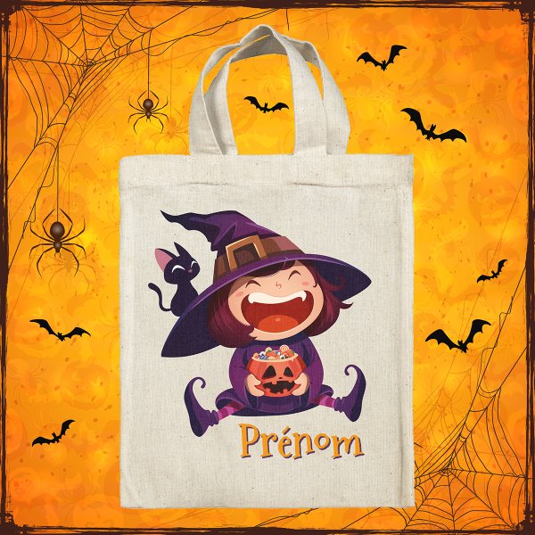 Borsa tote bag di Halloween personalizzata - Strega