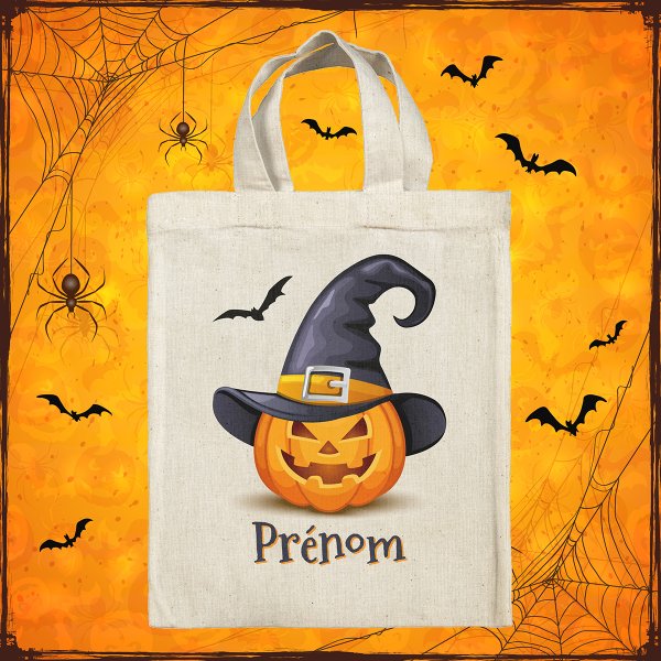 Borsa tote bag di Halloween personalizzata - Zucca strega