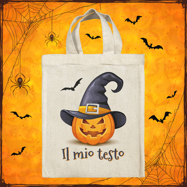 Borsa tote bag di Halloween personalizzata - Zucca strega