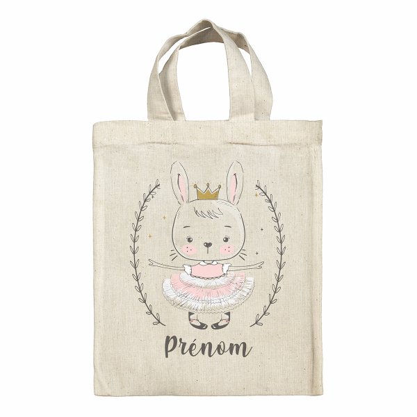 Borsa tote bag di Pasqua personalizzata - Coniglietta, ballerina