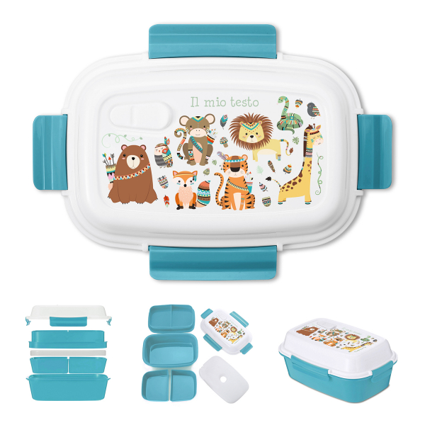 Lunch box personalizzata - Animali indiani