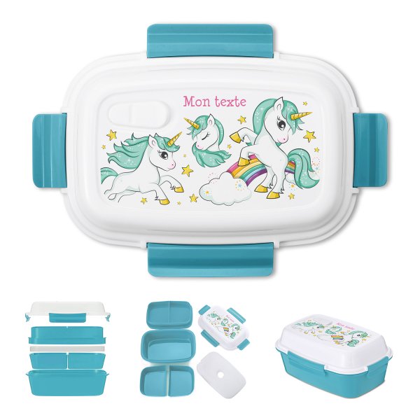 Lunch box personalizzata - Unicorni, arcobaleno