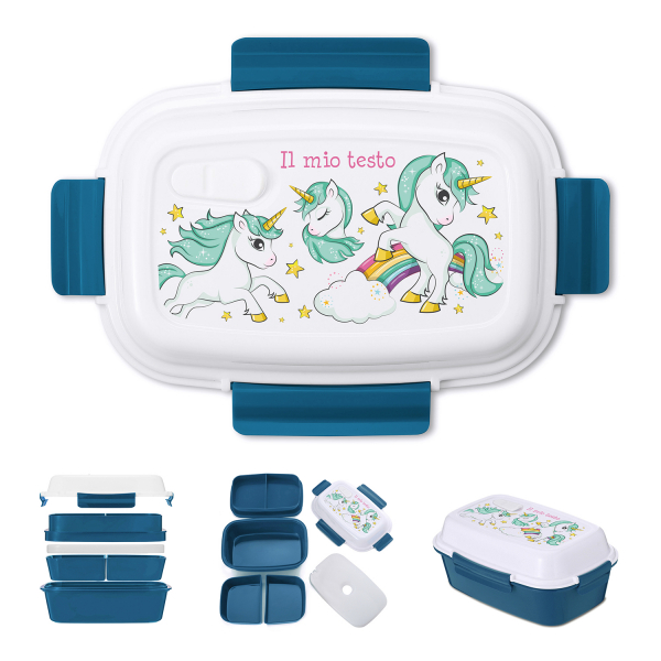 Lunch box personalizzata - Unicorni, arcobaleno