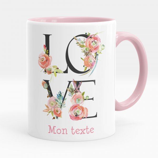 Tazza personalizzata - Love, fiori