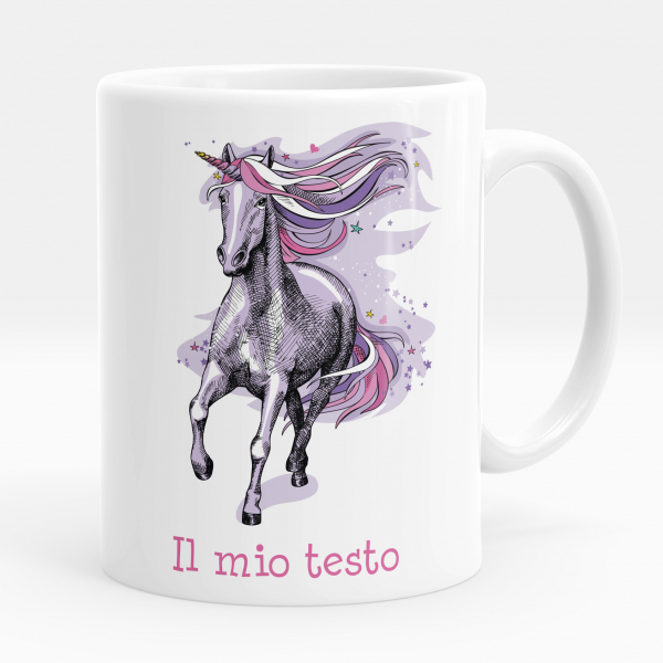 Tazza personalizzata - Unicorno, colore: Viola